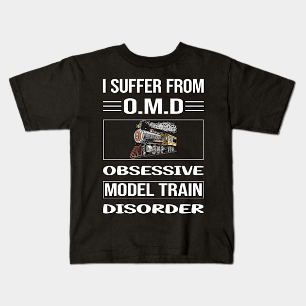 Funny Obsessive Model Train Trains Railroad Railway Kids T-Shirt by relativeshrimp